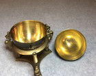 Vtg Brass Cloisonne Enamel Handpainted Egg And Brass Tri-Stand Trinket Box India — photo 3