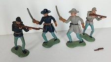 Vtg Crescent Toy American Civil War Soldier Figures Lot 4 made England
