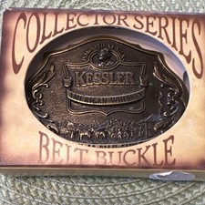  2 Kessler American Whiskey Collector Series Belt Buckle Solid Bass