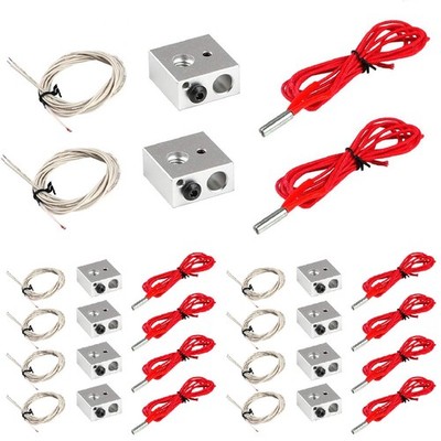 10-Packs Aluminum Heater Block for MK7/MK8 3D Printer and 10pcs NTC 3950 100K...