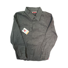 Wrangler Long Sleeve Button-Down Casual Dark Gray Shirt Size XL Slim Soft New