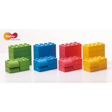 Weplay KC0004-065 Q-Blocks Kreativ Soft Bausteine mit Tasche, mehrfarbig, 64-tei