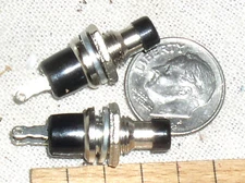 2 NEW N/C NORMALLY ON PUSH OFF MOMENTARY BLACK BUTTON PUSHBUTTON PANEL SWITCH 3A