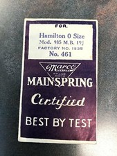 Marco Mainspring 460 for 0s Hamilton 17j Model 981, 983, Factory No. 1535 - Ste