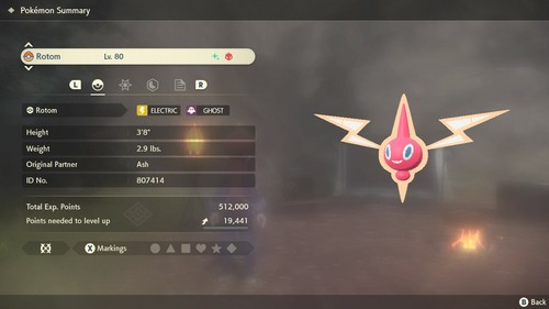 Pokemon Legends Arceus PLA - Shiny Max Effort Levels Alpha Rotom - Picture 2 of 4
