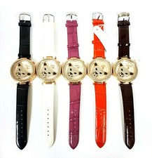 NEW SKY MARINE GOLD, ROSE,CRYSTAL GLITZ JAGUAR,PATENT LEATHERETTE BAND WATCH 