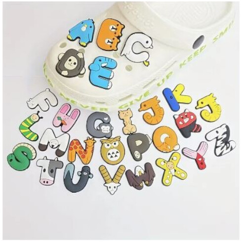 Super süßes Tieralphabet - Charms für Krokusse/Schuhe lustig - Buchstaben Jungen Mädchen - Bild 102 von 119