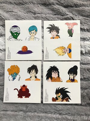 RAR 4x GoGos Crazy Bones Dragon Ball Z Stickerbögen DBZ Vintage 90er