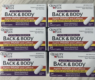 (6 Pack ) Of Quality Plus Extra Strength Back & Body, 24-ct. Bottle EXP 11/2025