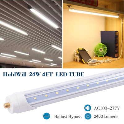 T8 LED Light Tube Replacement 4FT 5FT 6FT 8FT FA8 Single Pin Dual-Ended Power 
