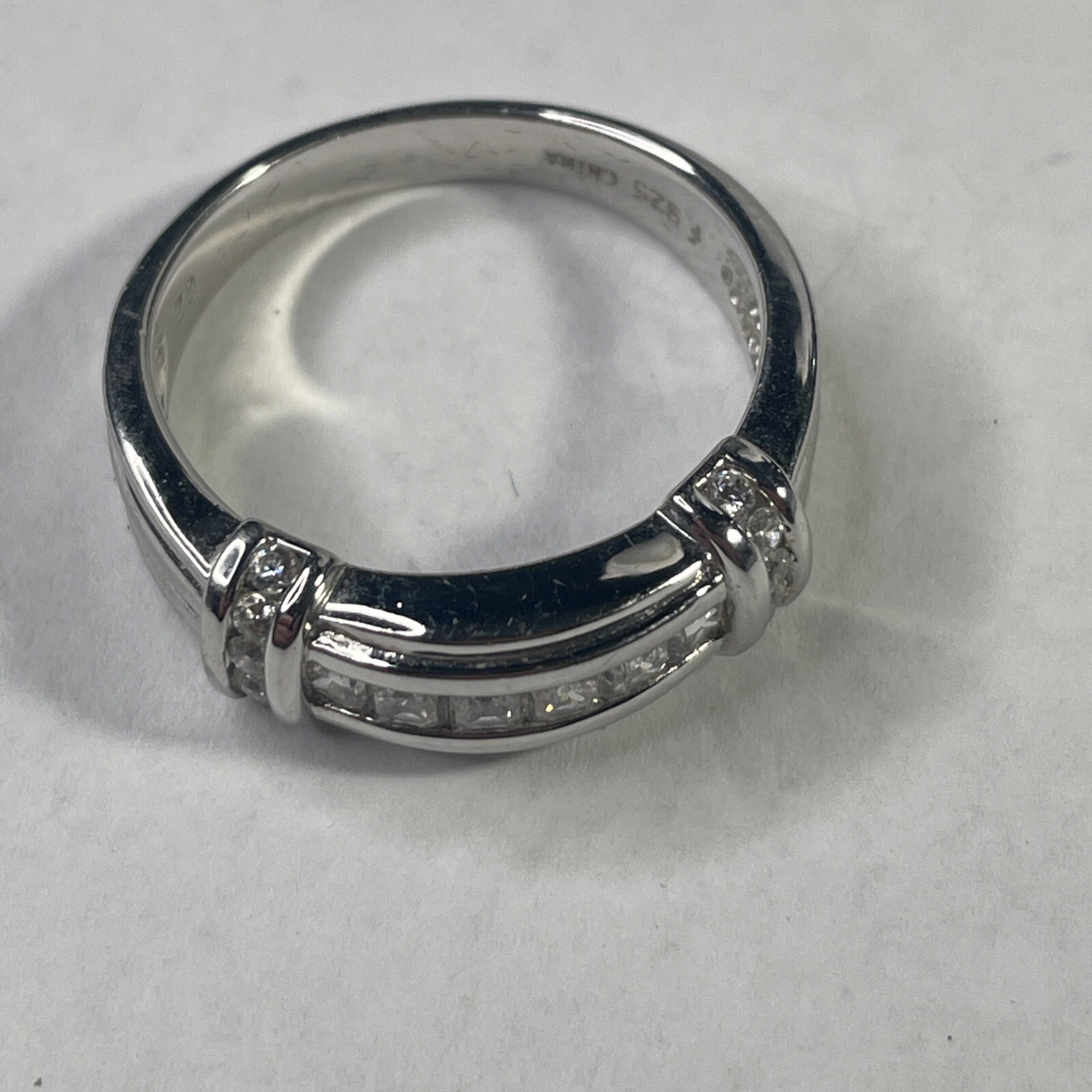 Solid Sterling Sz.9 CZ ring From HSN - image 2