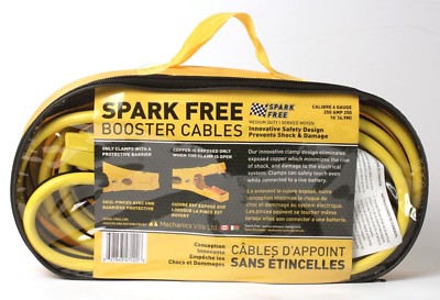Jumper Cables Spark Free Booster 16 Feet 250 Amp Heavy Duty 6 Gauge