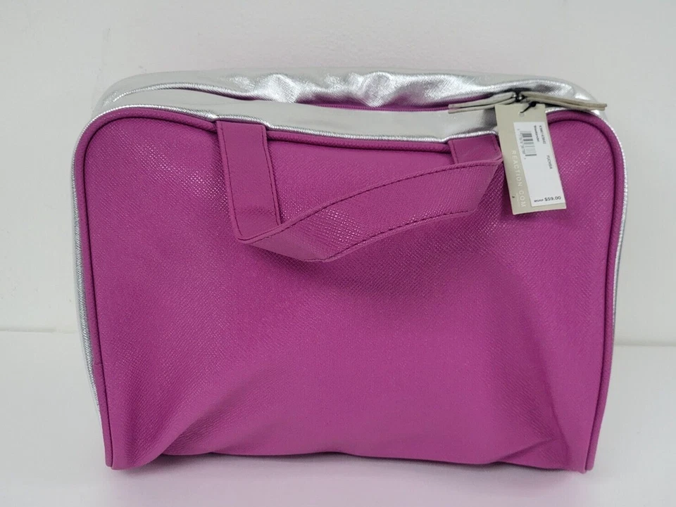 Bolsa de maquillaje Kenneth Cole Reaction fucsia/plateada fin de semana/nuevo con etiquetas) Foto 4 de 4
