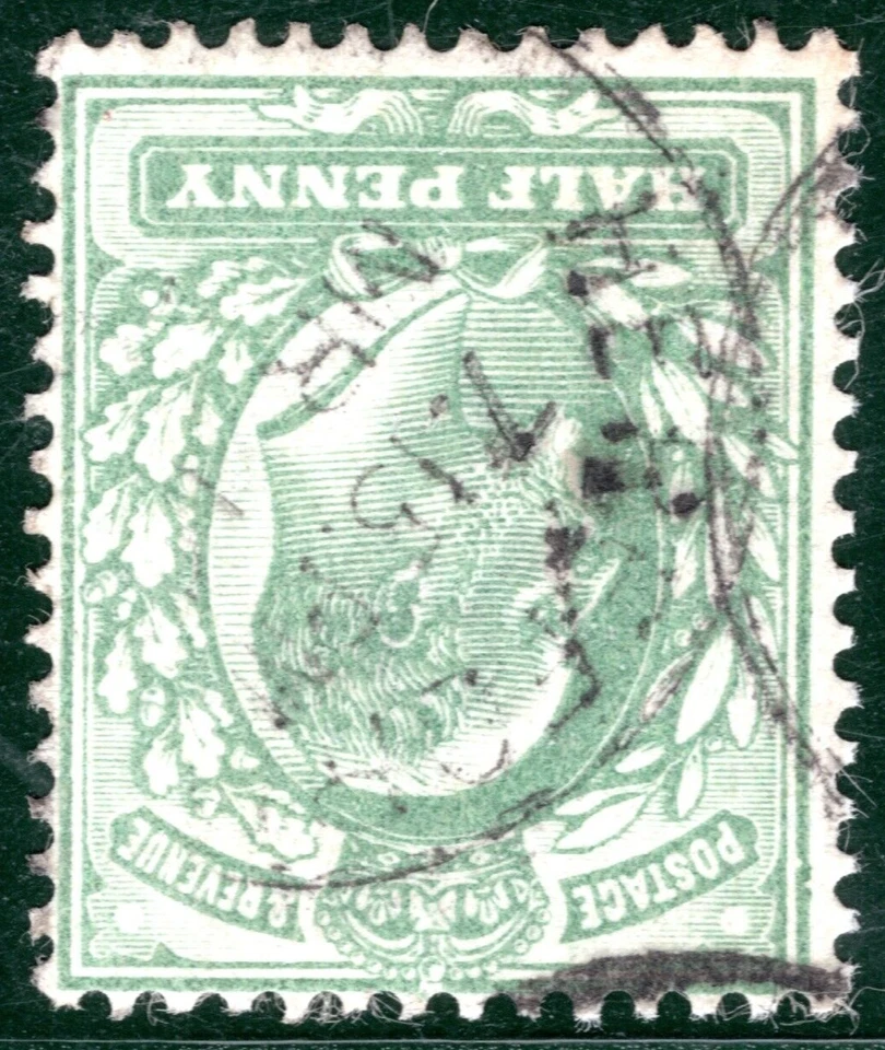 GB KEVII SG.217var ½d Green UNDERPRINT *C DYKE* Hereford 1910 CDS Rare REDS113 - Image 2 of 4
