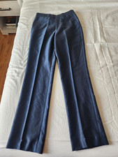 VERSACE Navy Blue All Seasons Flat Front Slim Pant