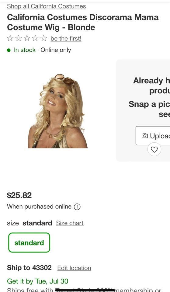 Sexy Discorama Mamá Rubia Adulto Peluca California Disfraces Ideal para Halloween Foto 2 de 4