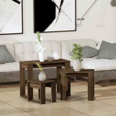 itzcominghome Nest of 3Coffee Table Side End Table Living Room Side furniture345
