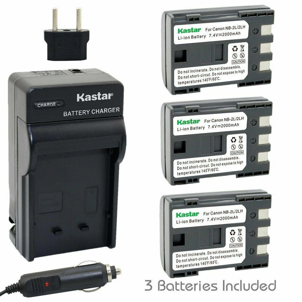 NB-2L Battery & Regular Charger for Canon ZR100 ZR200 ZR300 ZR400