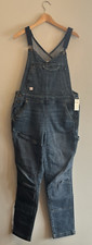 NWT DULUTH Trading Company W's Double Flex Denim Jean Bib Overalls Blue Size 12