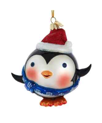 Noble Gems ROLY POLY PENGUIN Glass Christmas Ornament, by Kurt Adler