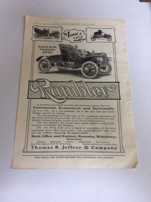 1907 MAGAZINE AD #A3-037 - Rambler Motor Cars