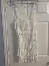 Francesca's Miami Mini Dress NWT $66 Size Medium White Boutique Dress Spaghetti
