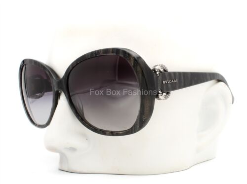 Bvlgari 8077 5155/8G Sunglasses Black & Gray Zebra Print - Please Read - Picture 1 of 9
