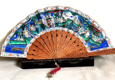 Eventail, Canton Chine XIXème - branches en bois de Santal