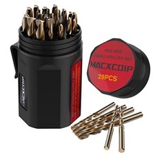 M35 Cobalt Drill Bit Set 29pcs High Speed Steel Drill Bit Set for Hardened Me...