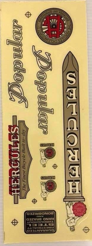 DECALS BICYCLE STICKERS BIKE VINTAGE PARTS HERCULES SPORT GOODS
