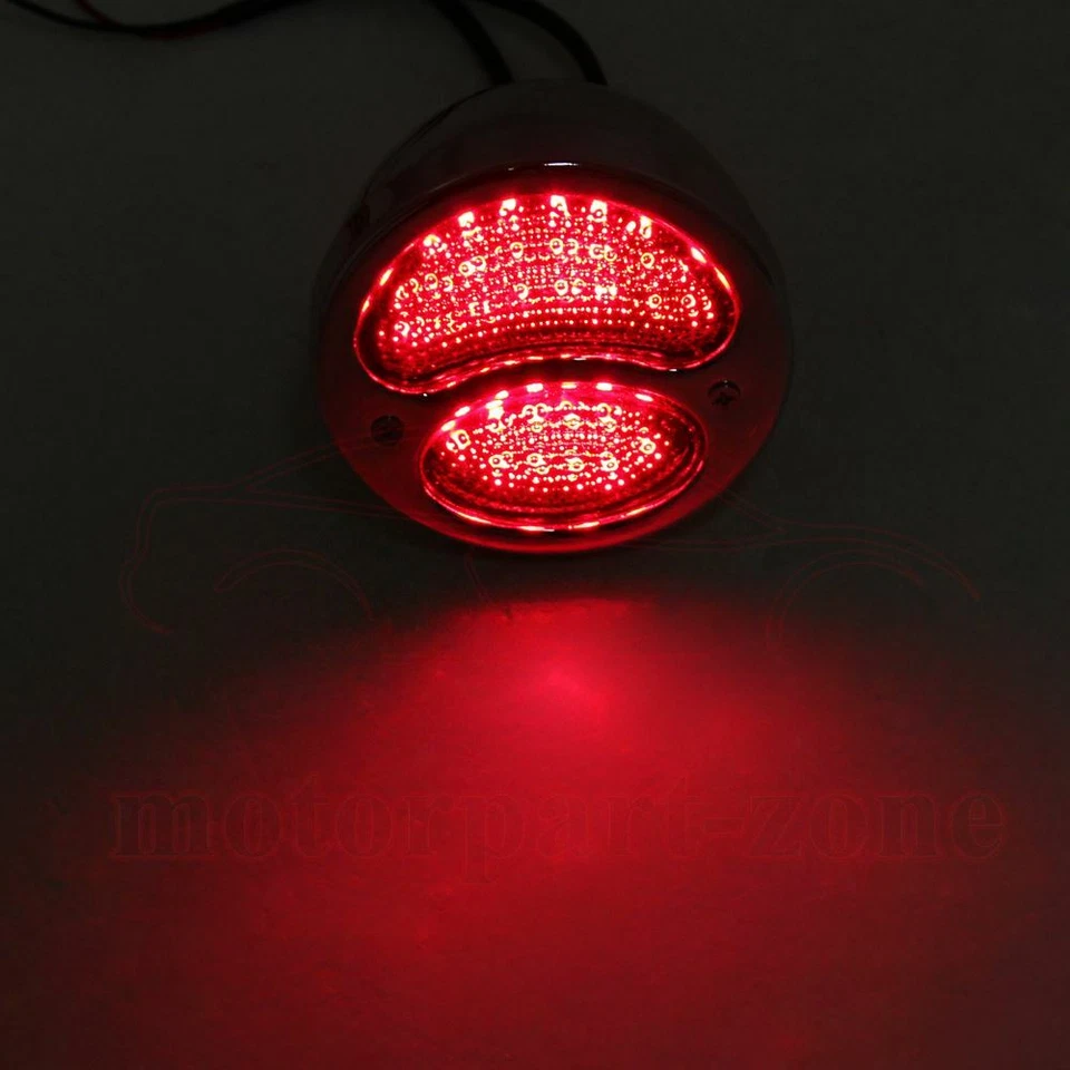 Par de luces traseras de acero inoxidable para Ford modelo A lámpara trasera luz de freno rata caliente cromada Foto 4 de 4