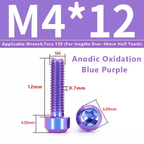 M4M5M6M8M10 Titanium Bolts Taper Cone Socket Head Motorcycle Modification Screws - Picture 13 of 205