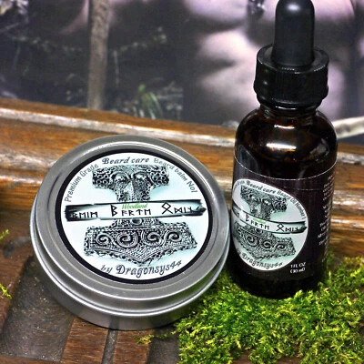 Beim Barte ODINS" Bartbalsam 59ml Pflege-SET 30ml Bartöl WOODLAND spice 1L/302E