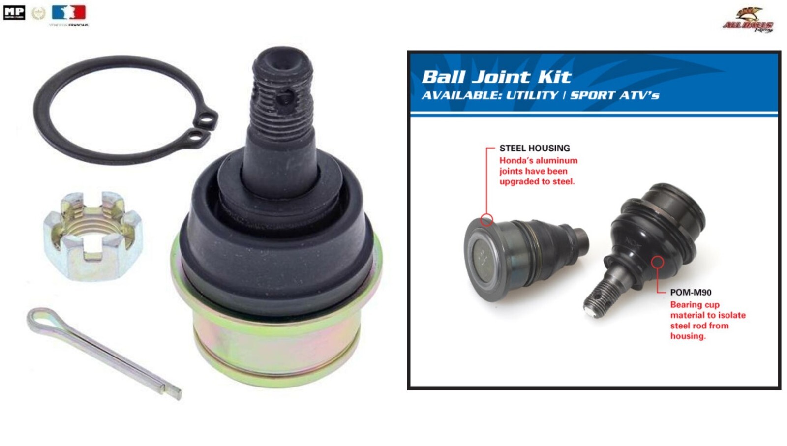 Kit rotule triangle 42-1009 pour réparer le train avant du Yamaha Rhino 700