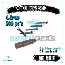 Cortical Screws 4.5mm Self Tapping Stainless Steel Set Of 200 Pcs Orthopedics