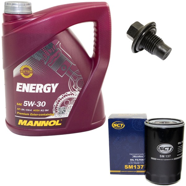 MotoröL ÖLfilter SM137 5W30 4Liter + ÖLablassschraube FüR Ford Escort VI Cabrio-image