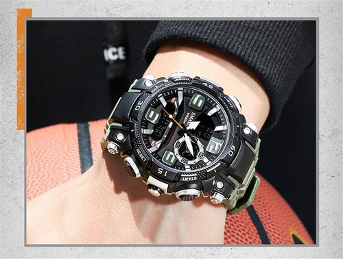SMAEL Herrenuhr Digital Quarz Armbanduhr LED Elektronischer Alarm Sportuhren - Bild 6 von 28