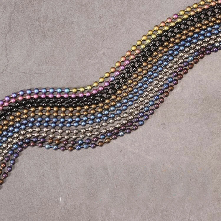 Colar ultraleve corrente de contas de bola redonda titânio puro antialergia 2/2.4/3/4mm - Imagem 4 de 4