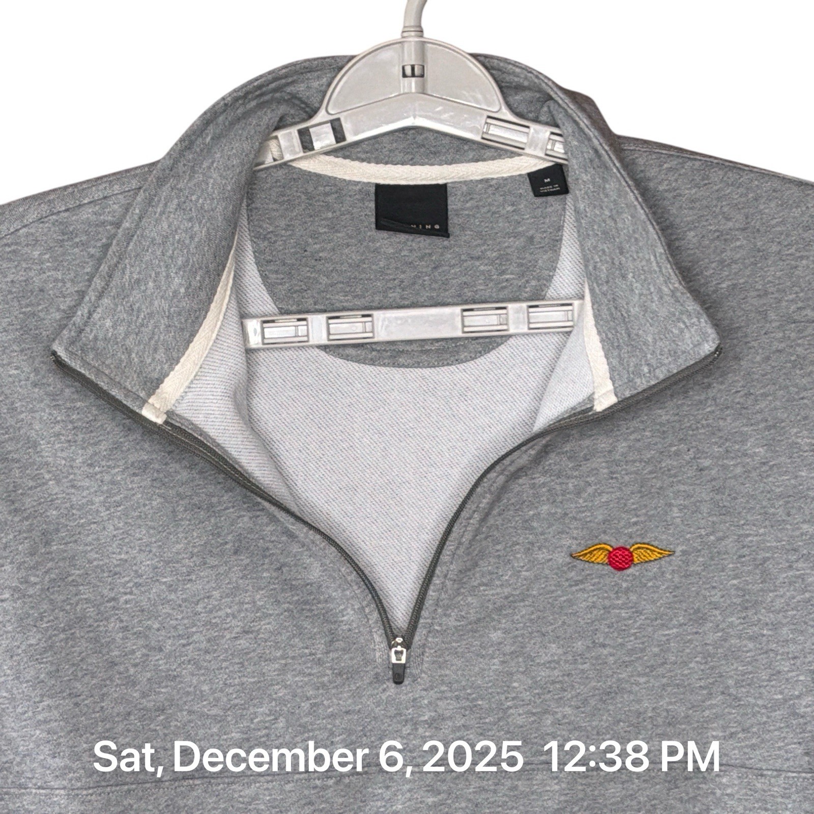 Baltusrol Golf Dunning Golf Vest Men’s Size Medium 1/4 Zip Gray