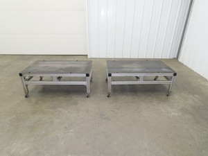 3/16" Steel Top Aluminum Table Work Cart 80/20 Extrusion T Slot 39x23" Lot of 2