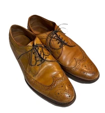 Polo Ralph Lauren Sanderson Tan Leather Wingtip Dress Shoes Sz 9D Retail: $525