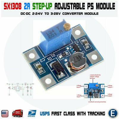 SX1308 Step-up 2-24V to 3-28V 2A DC-DC Boost Adjustable
