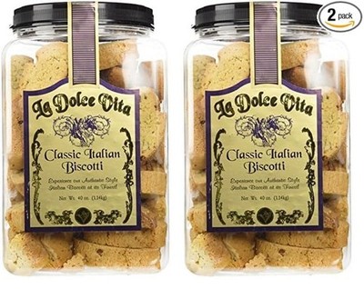 2 Packs La Dolce Vita Classic Italian Biscotti 40 oz Each Pack