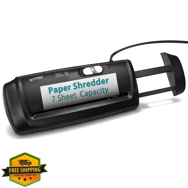 EXTRIC Paper Shredder 7 Sheet Strip-Cut
