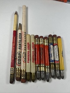 Vintage Bullet Pencil Lot & Other Pencils-DavCo, Farmers Union, COOP, Stock Yard