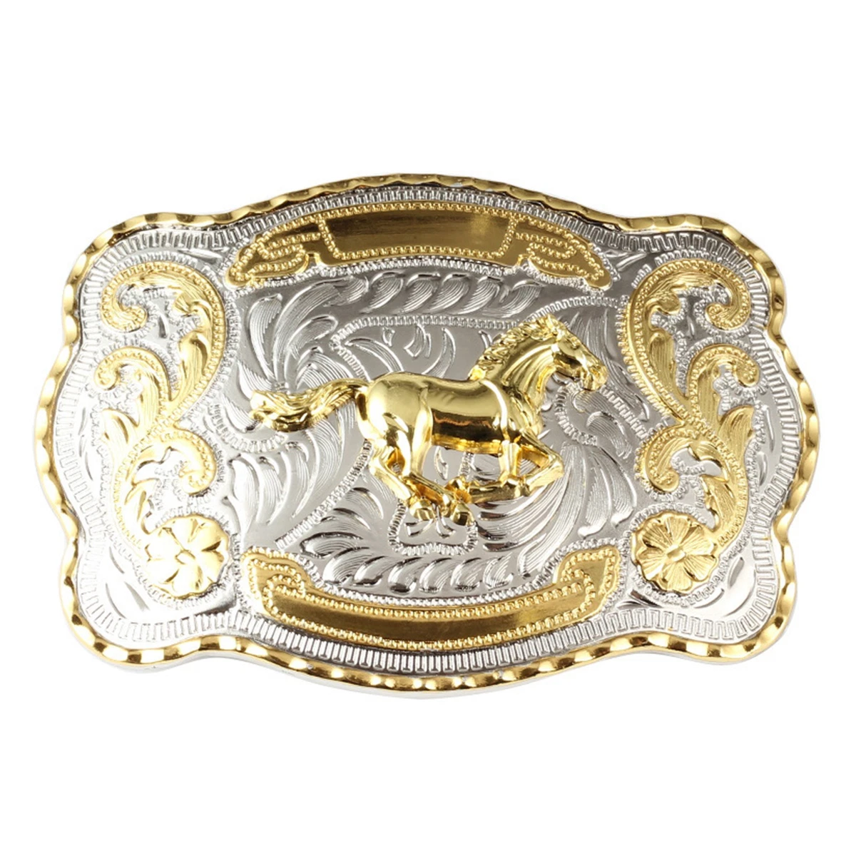Fibbia Cintura Western Uomo Bai You Mei | Placcata Oro Con Lettera Classica, In Lega Di Zinco, 8,6 X 6,4 Cm, Taglia Unica - 2