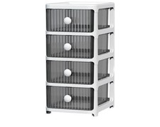 4 Tier Plastic Drawers Storage Unit Desktop Organiser For Office School Home