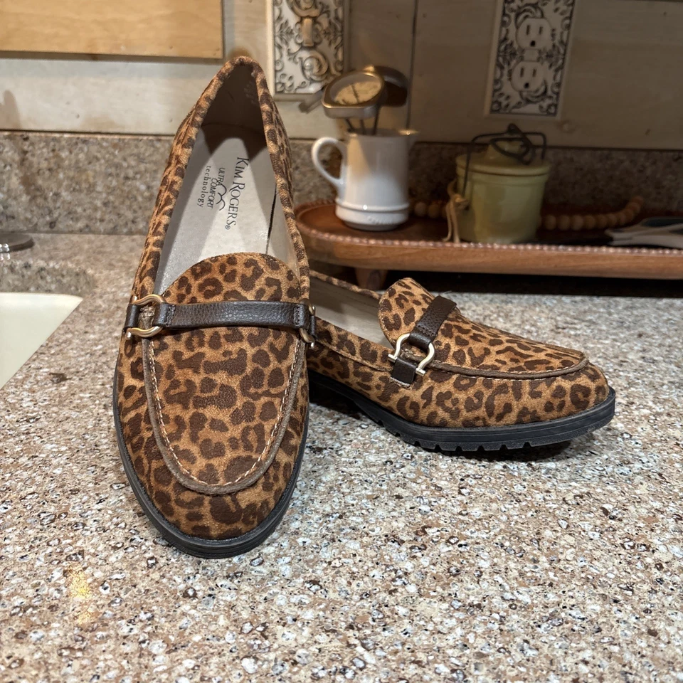 Kim Rogers Mujer 7.5M Helena Mocasines Estampado Leopardo Ultra Cómodos Zapatos Sin Cordones Foto 2 de 4