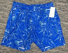 All In Motion Tropical Blue Swim Suit Trunks Size Medium Floral Hawaii Men  s