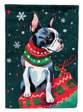 Caroline's Treasures Boston Terrier Christmas House Flag DAC3389CHF